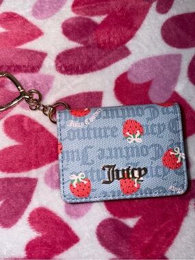 Juicy Couture Blue Strawberry Keychain Cardholder